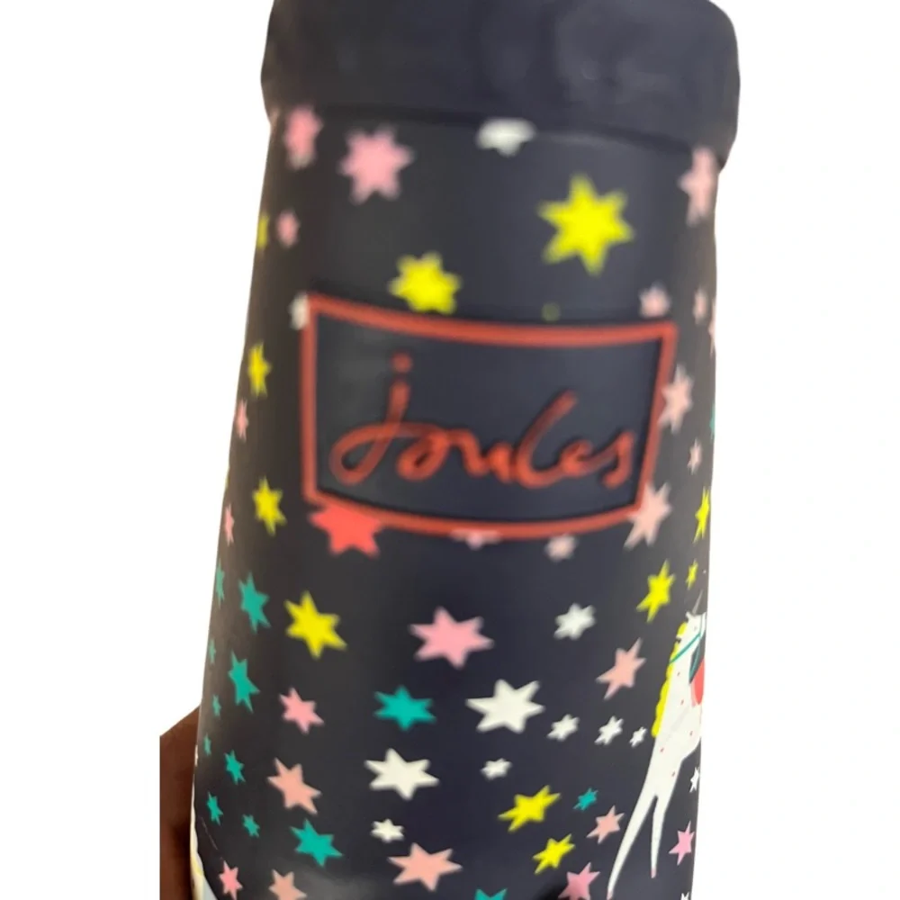Joules Roll Up Flexible Printed Rain Boots - Navy Unicorns  Size 1